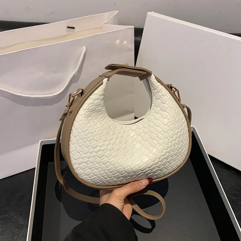 PU Leder Umhängetasche Damen • Einfarbig & Gitter-Design