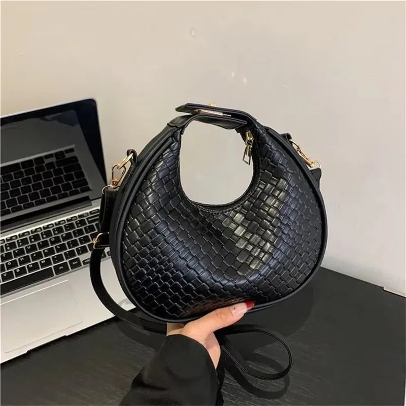 PU Leder Umhängetasche Damen • Einfarbig & Gitter-Design