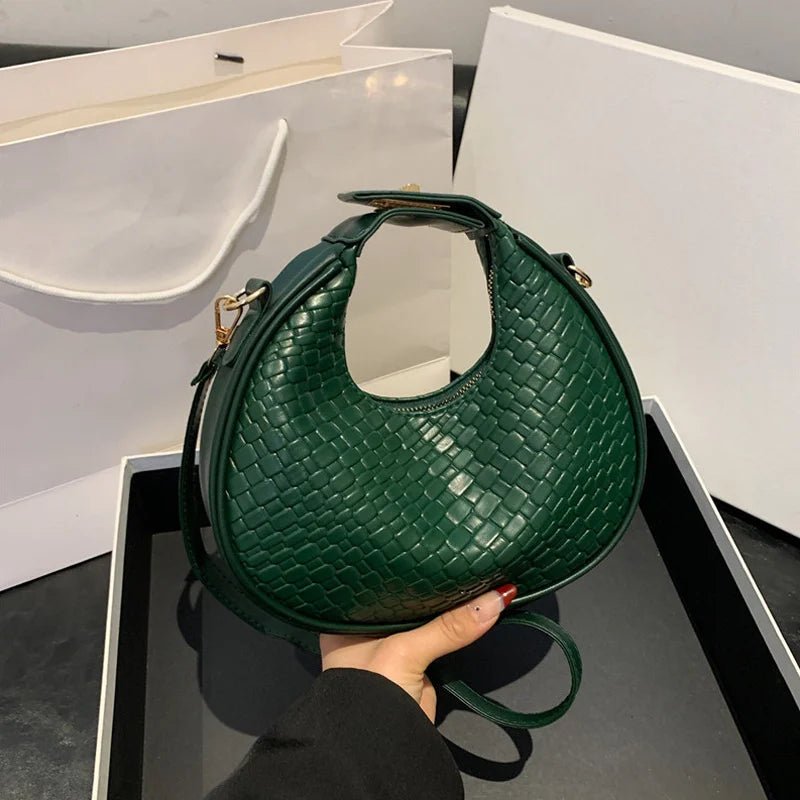 PU Leder Umhängetasche Damen • Einfarbig & Gitter-Design