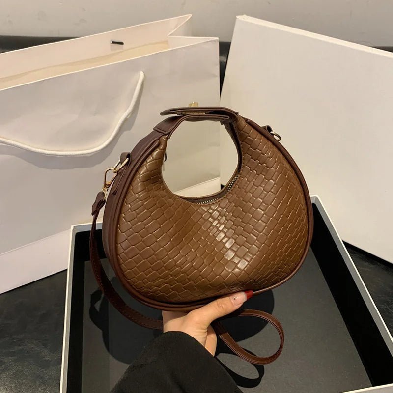 PU Leder Umhängetasche Damen • Einfarbig & Gitter-Design
