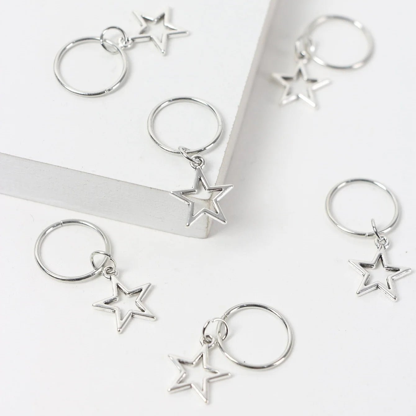 10er Set Stern Haarringe – Dreadlocks Schmuck, Boho Style