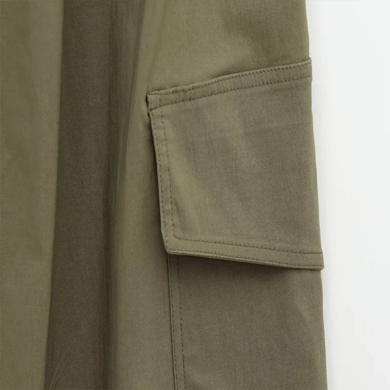 2-teiliges Cargo-Set Damen – Oversize Jacke & High Waist Hose