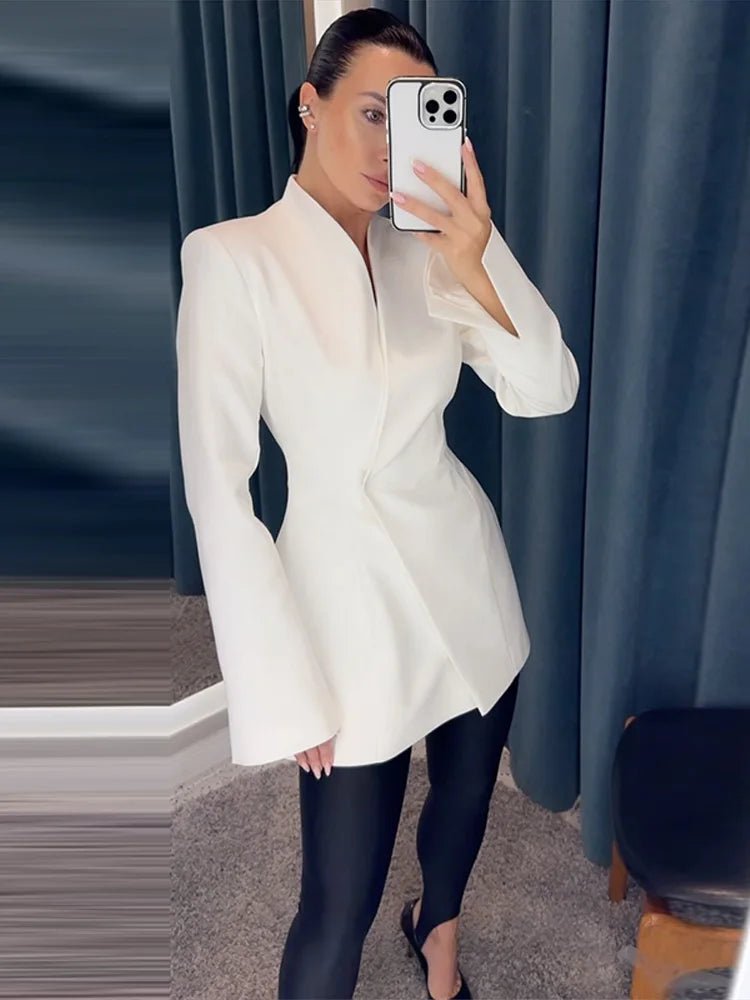 Blazer & Rock Set Damen – Weißer Anzug mit Tüllrock, Elegant 2025