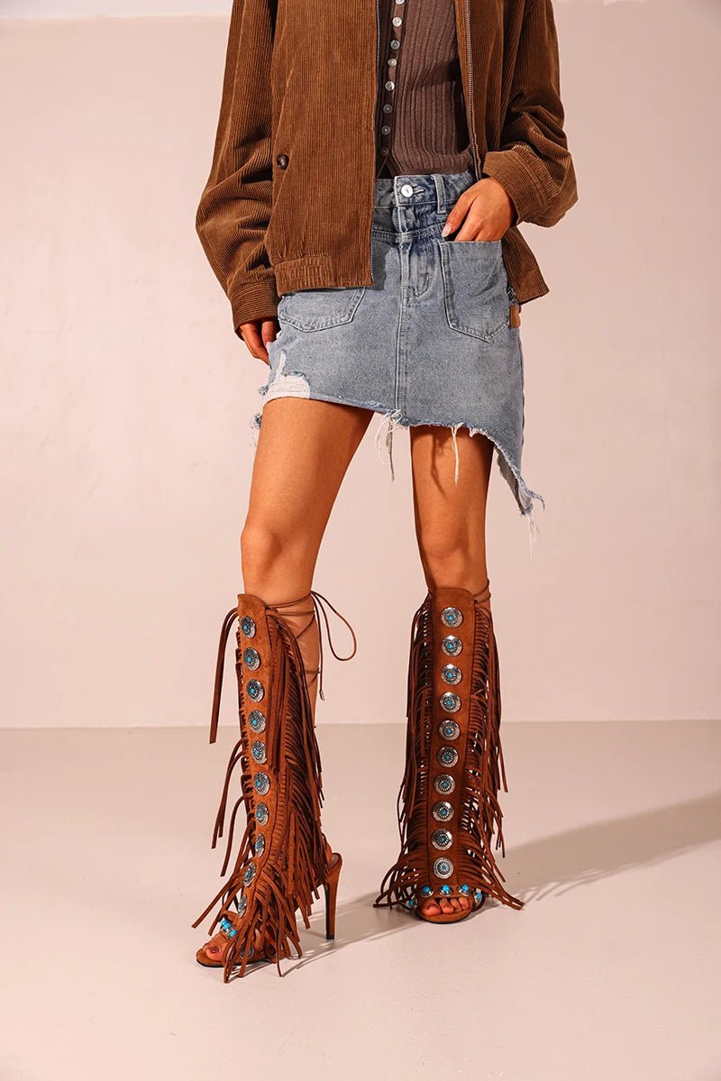 Damen High Heels mit Peep-Toe & Schnürung