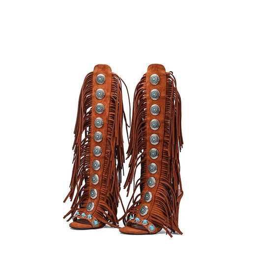 Damen High Heels mit Peep-Toe & Schnürung