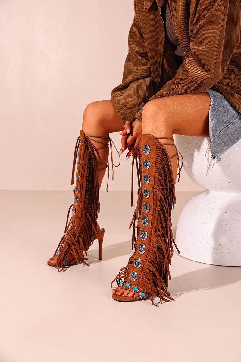 Damen High Heels mit Peep-Toe & Schnürung