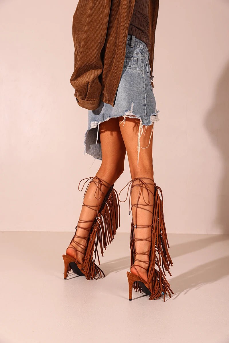Damen High Heels mit Peep-Toe & Schnürung