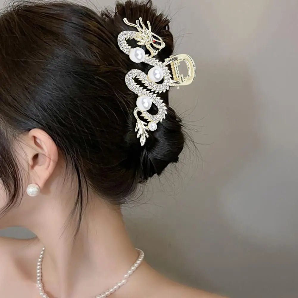 Drachen Haar Klaue mit Perle, Haarspange