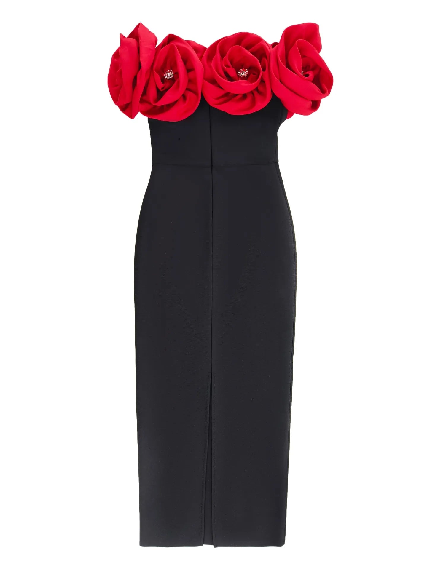 Elegantes Bodycon Abendkleid mit Blumen-Detail – Figurbetont & Sexy