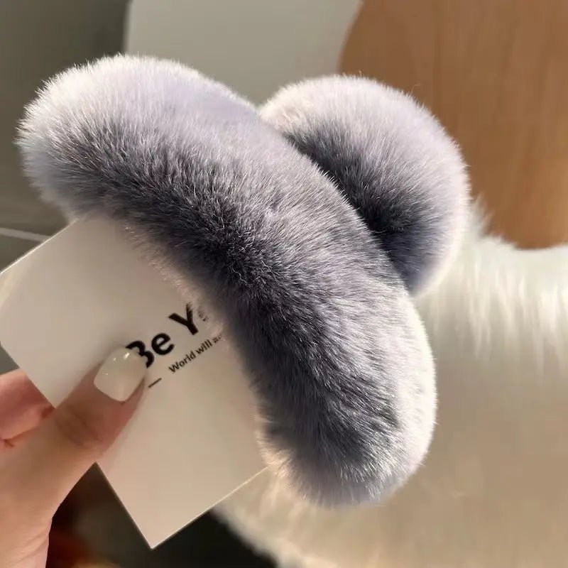 Flauschige Haarspange Damen – Herbst Winter Claw Clip