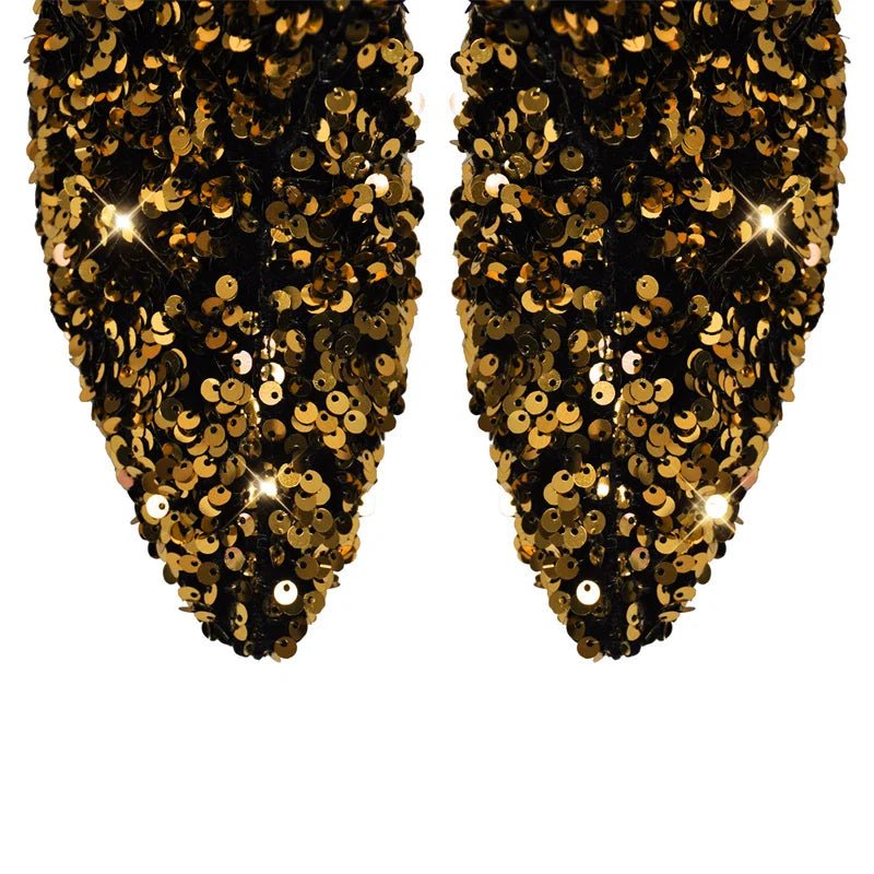 Glamouröse Overknee-Stiefel mit Farbverlauf & Glitzer