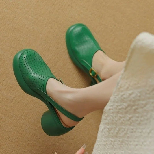 High Heels mit rundem Absatz & runder Kappe