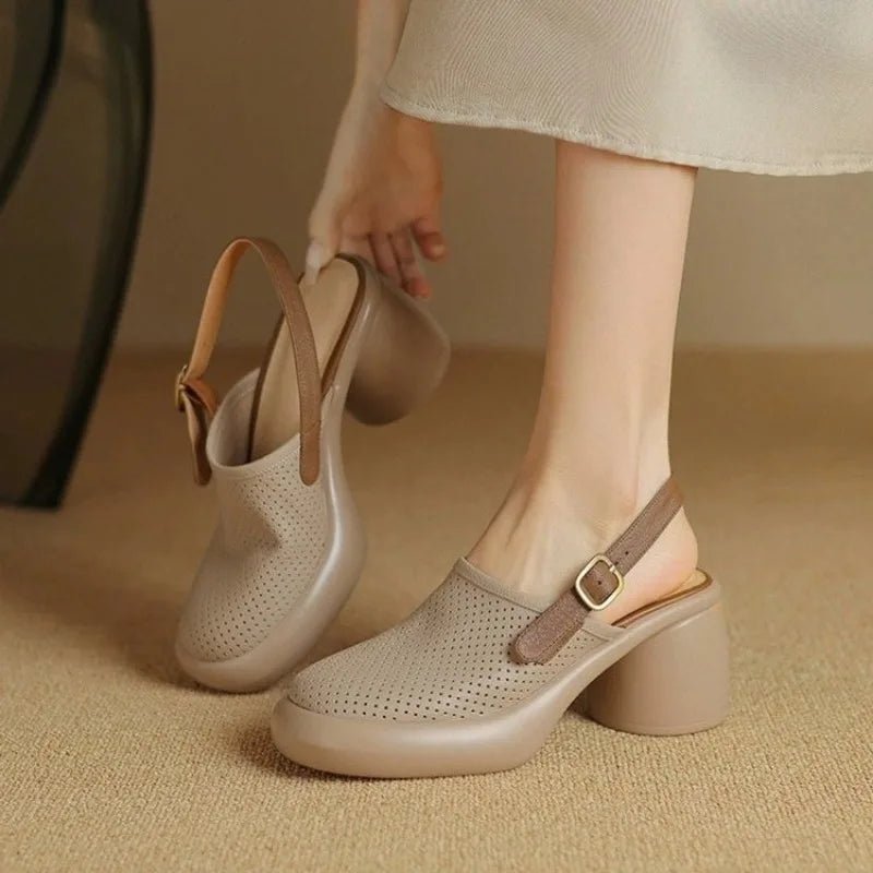 High Heels mit rundem Absatz & runder Kappe