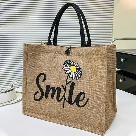 Leichte Canvas-Tote-Bag mit handbemaltem Muster