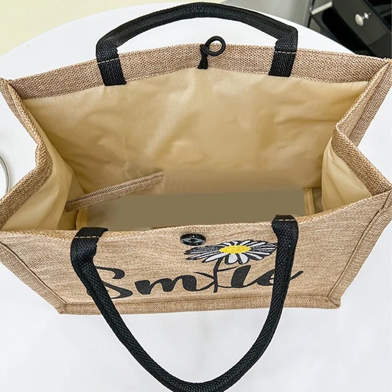 Leichte Canvas-Tote-Bag mit handbemaltem Muster