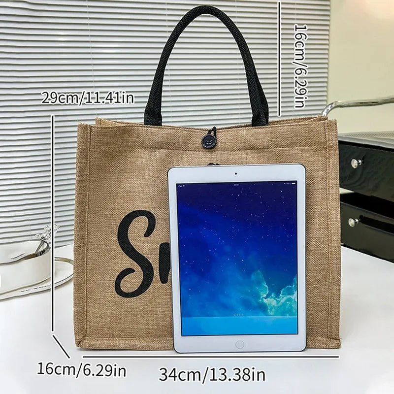 Leichte Canvas-Tote-Bag mit handbemaltem Muster