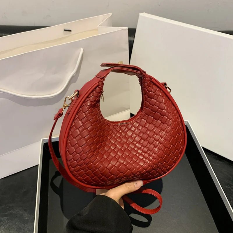 PU Leder Umhängetasche Damen • Einfarbig & Gitter-Design