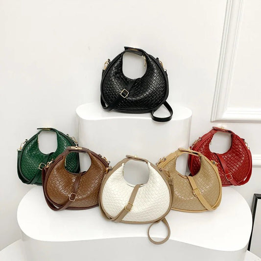 PU Leder Umhängetasche Damen • Einfarbig & Gitter-Design