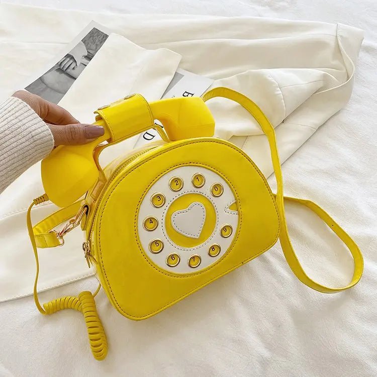 Retro Telefon-Handtasche für Damen – Kreative Umhängetasche aus PU-Leder