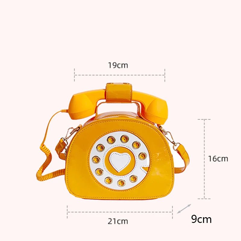 Retro Telefon-Handtasche für Damen – Kreative Umhängetasche aus PU-Leder