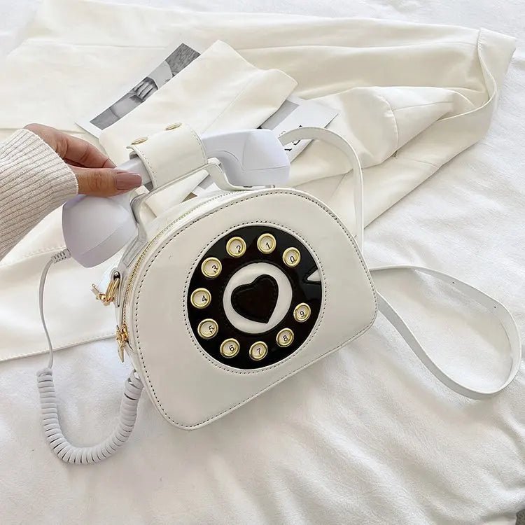 Retro Telefon-Handtasche für Damen – Kreative Umhängetasche aus PU-Leder