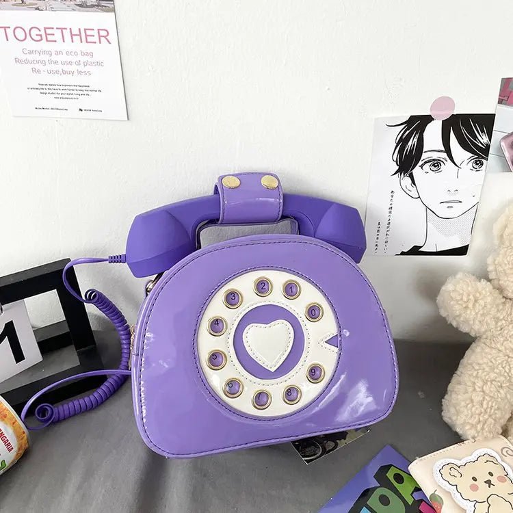 Retro Telefon-Handtasche für Damen – Kreative Umhängetasche aus PU-Leder