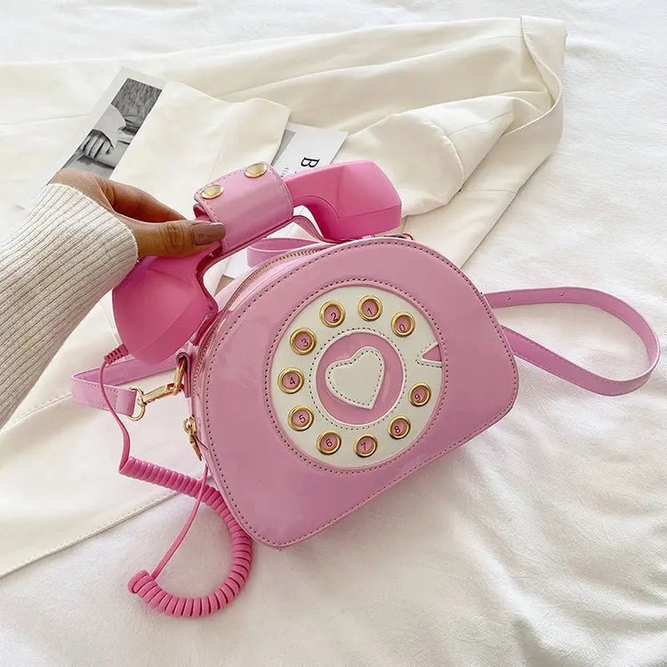 Retro Telefon-Handtasche für Damen – Kreative Umhängetasche aus PU-Leder