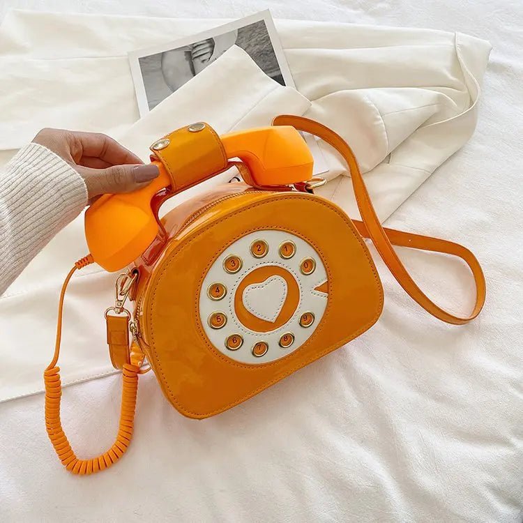 Retro Telefon-Handtasche für Damen – Kreative Umhängetasche aus PU-Leder