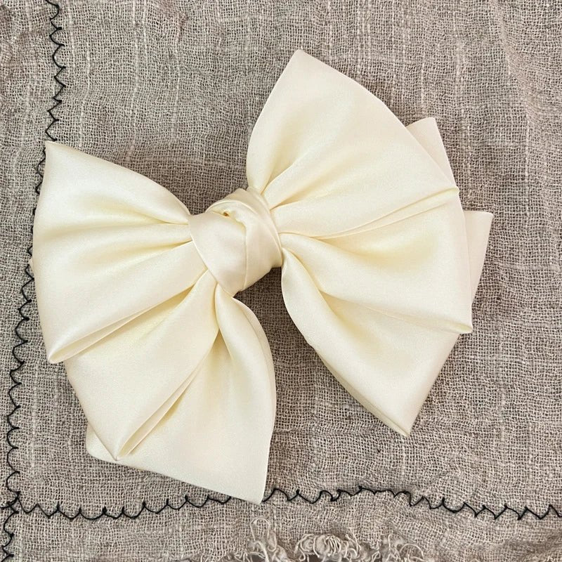 Satin Bow Haarklammer Damen, großer Schleifen Pferdeschwanz Clip