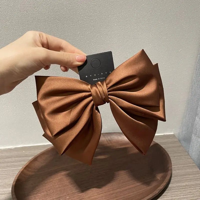Satin Bow Haarklammer Damen, großer Schleifen Pferdeschwanz Clip