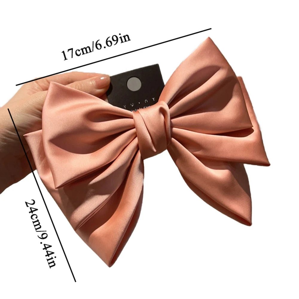 Satin Bow Haarklammer Damen, großer Schleifen Pferdeschwanz Clip