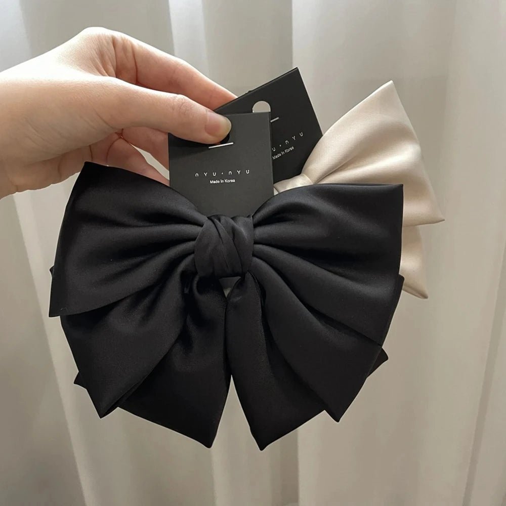 Satin Bow Haarklammer Damen, großer Schleifen Pferdeschwanz Clip