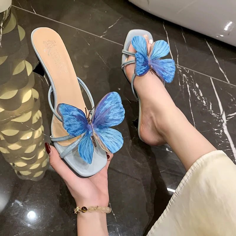 Schmetterling Sandalen Damen – Bequeme Sommer-Flip-Flops mit Absatz