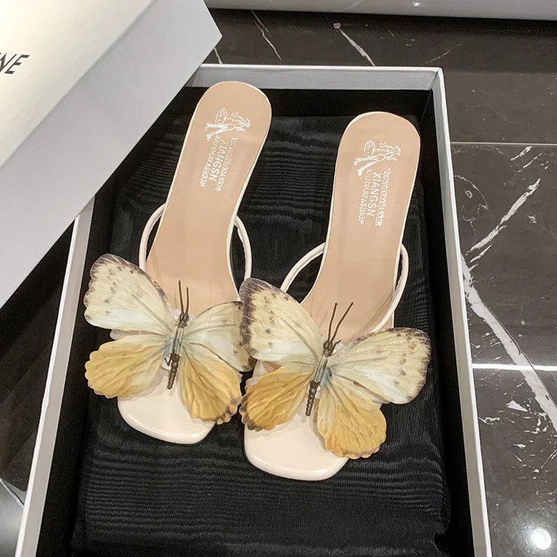 Schmetterling Sandalen Damen – Bequeme Sommer-Flip-Flops mit Absatz