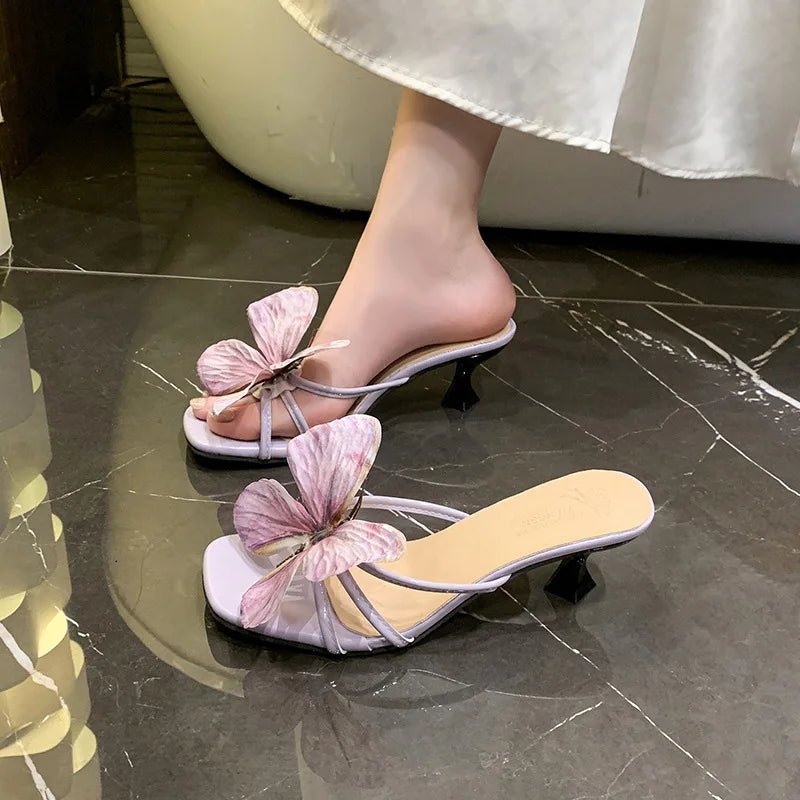 Schmetterling Sandalen Damen – Bequeme Sommer-Flip-Flops mit Absatz