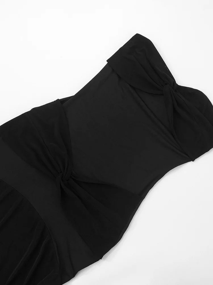 Sexy trägerloses Mesh-Maxikleid – Rückenfrei, Schlank-Effekt, Sommer-Urlaub-Look