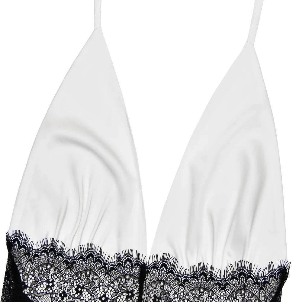 Sexy V-Ausschnitt Spitzen-Maxikleid – Rückenfrei, Elegant, Sommer-Party