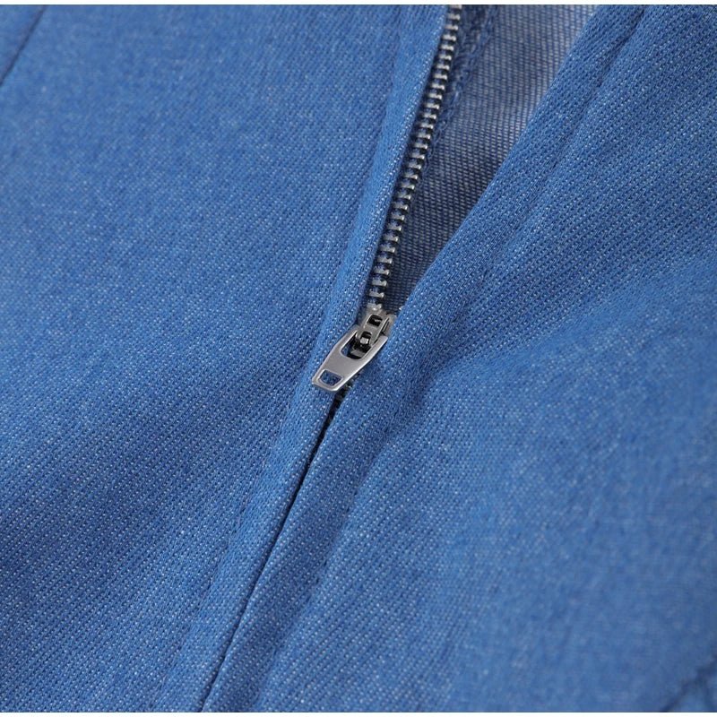 Vintage Damen Sommerkleid – Rückenfrei, Denim, Blau, Lässig