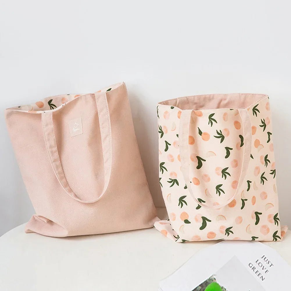 Wendbare Einkaufstasche aus Canvas – mit Frucht-Prints