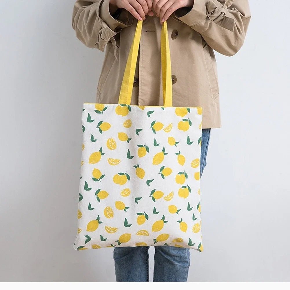 Wendbare Einkaufstasche aus Canvas – mit Frucht-Prints
